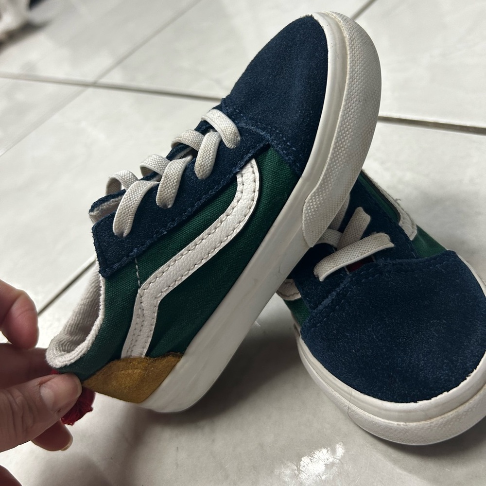 Vans Kids Navy, Green & Mustard Classic Skate Sneakers